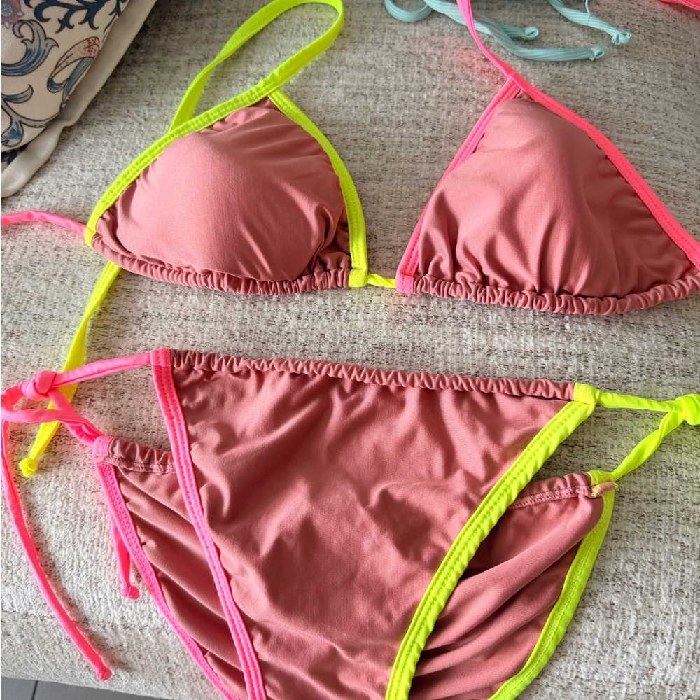 Pink and Neon Bikini Set